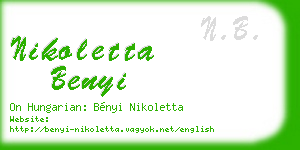 nikoletta benyi business card